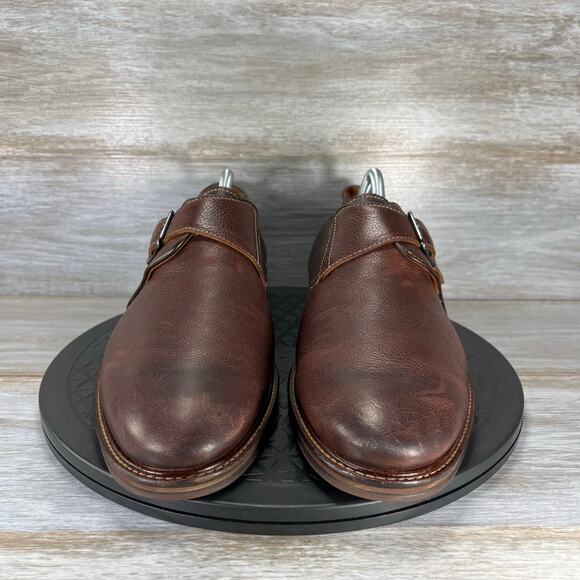 Johnston Murphy Monk Strap Brown Leather Round Toe Buckle Shoes Size 9 M - Picture 2 of 9